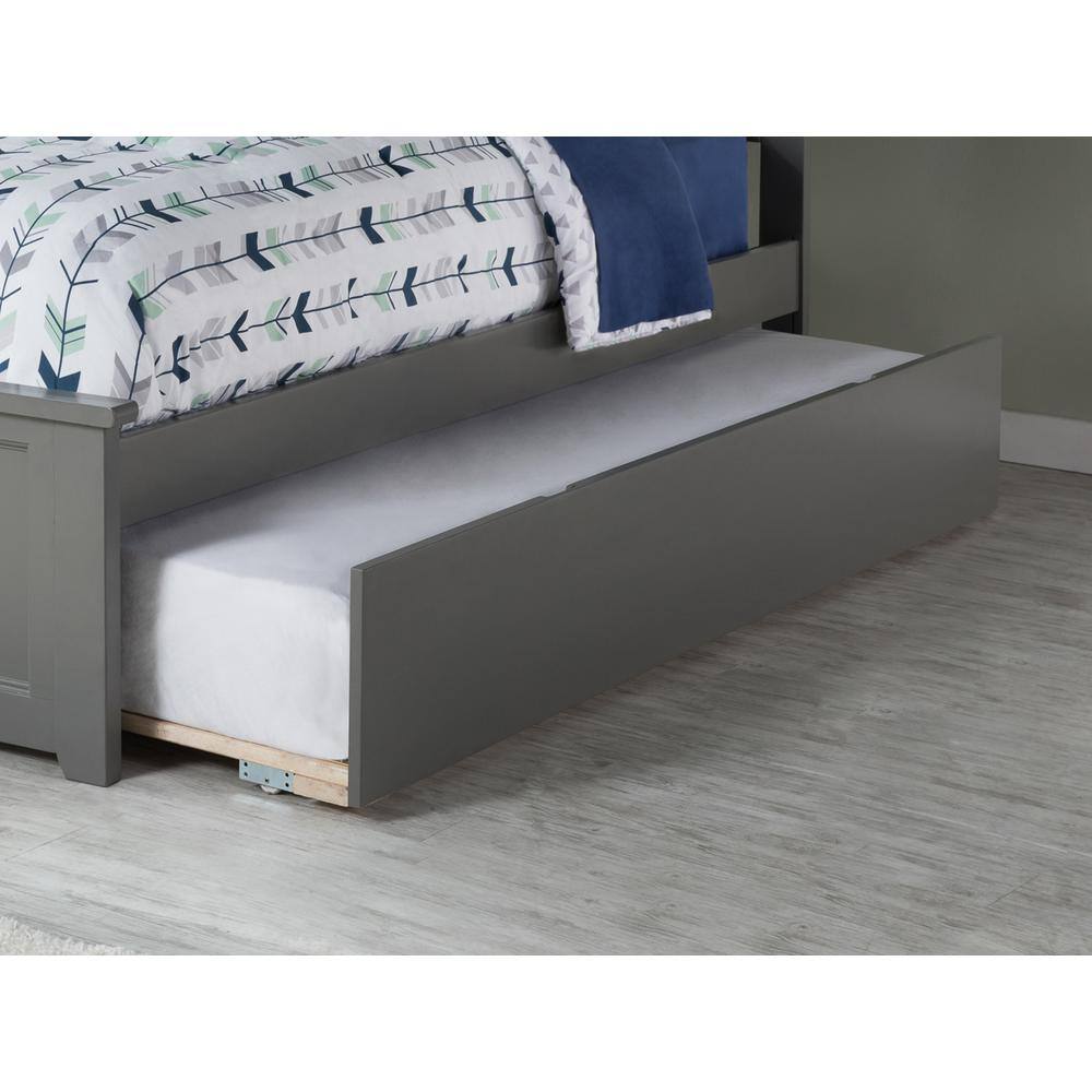 Nantucket Twin Gray Wood Frame Platform Trundle Bed