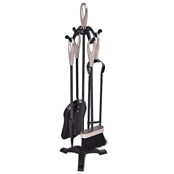 5-Piece Stylish Iron Fireplace Tools Set