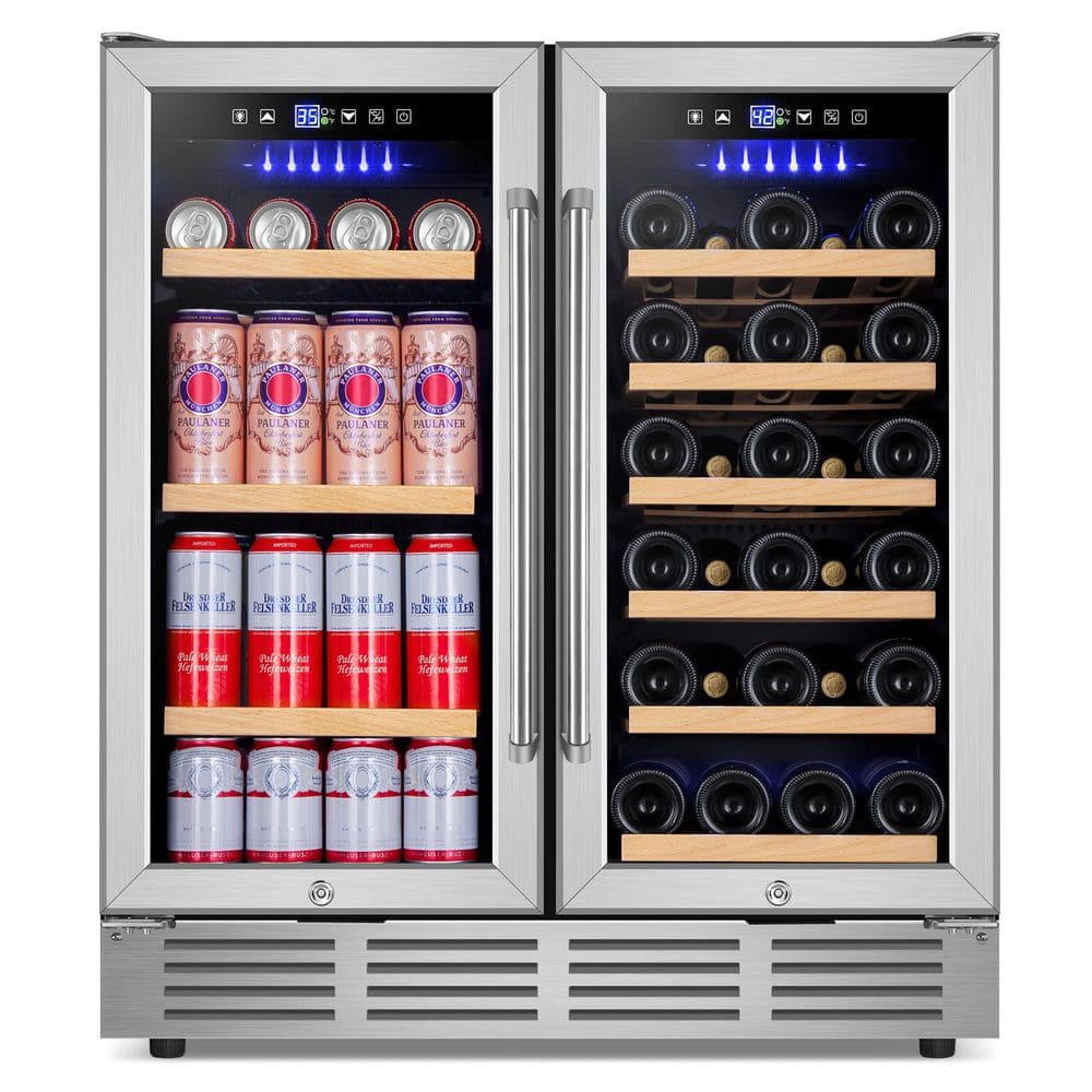SOZT 30.31 in. Dual Zone 30-Bottle Wine and 80-Cans Beverage SOZT 30.31 in. Dual Zone 30-Bottle Wine and 80-Cans Beverage