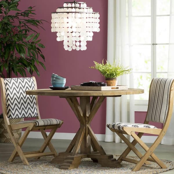 Boraam Weston Natural Finish Wood Round Pedestal Base Dining Table Seats 4