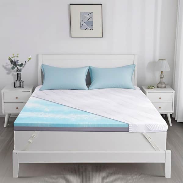 Firm 3 in. Full Gel Memory Foam Mattress Topper with Ice Silk Cover