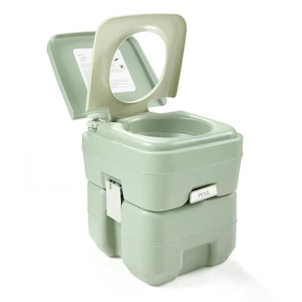 Cesicia 5 Gal. Green Portable Toilet for Travel Camping