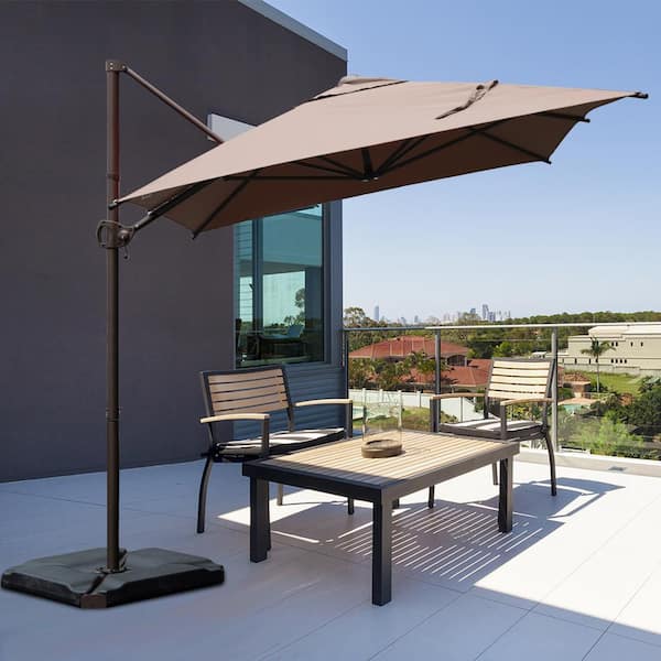 Abba Patio 9 Ft X 7 Offset Cantilever Adjustable Vertical Tilt Offet Umbrella In Cocoa Hdabbamrc976dt The Home Depot Abba Patio 9 Ft X 7 Offset, Abba Patio 9 X 12 Ft Offset Umbrella