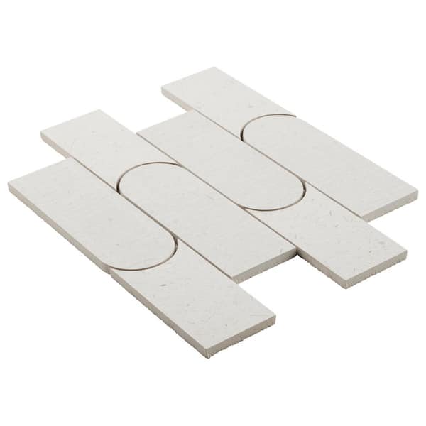 Ivy Hill Tile Illume Tokyo White 4 in. x 0.35 in. Limestone Look
