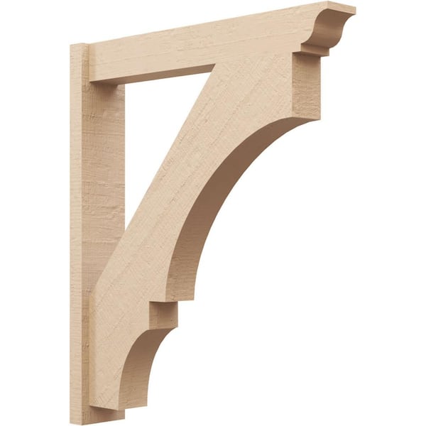 Ekena Millwork 6 in. x 40 in. x 34 in. Balboa Traditional Rough Cedar Woodgrain Timberthane Polyurethane Outlooker, Primed Tan