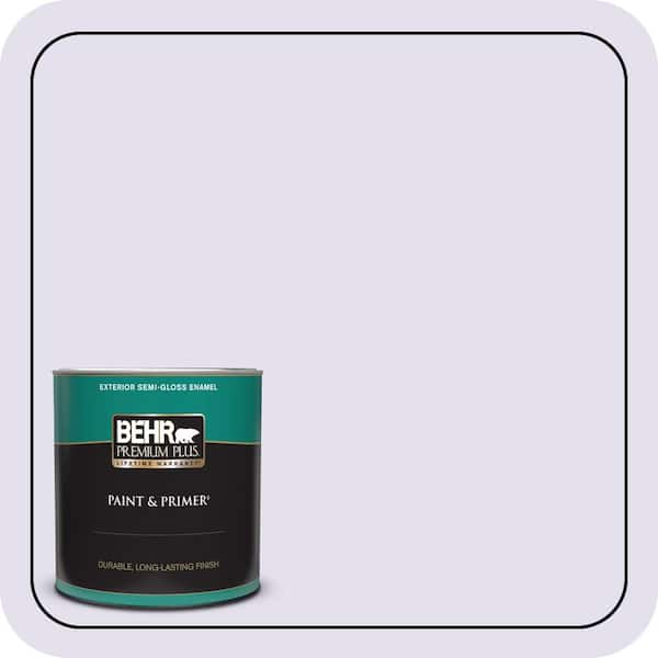 BEHR PREMIUM PLUS 1 qt. #650C-2 Powdery Mist Semi-Gloss Enamel Exterior Paint & Primer