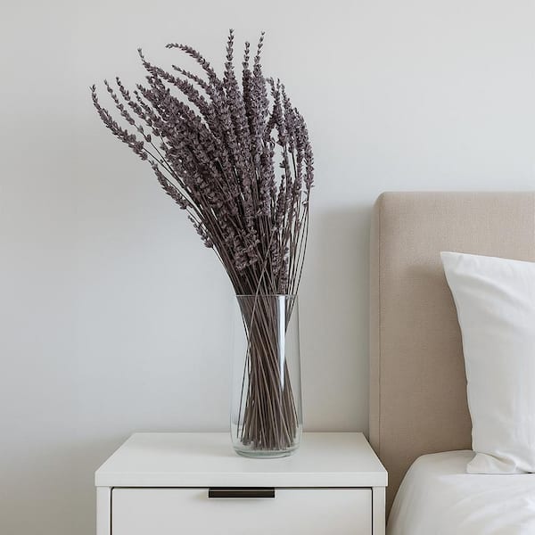 21 in. Blue Indoor Non Artificial Dried Preserved Preserved-Pack of 4 Lavender