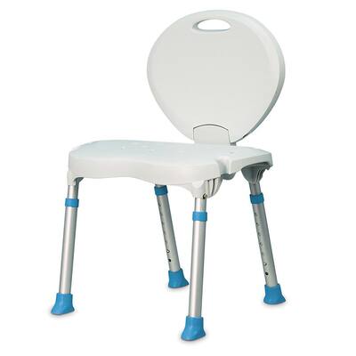 Folding Bath and Shower Chair with Non-Slip Seat and Backrest White