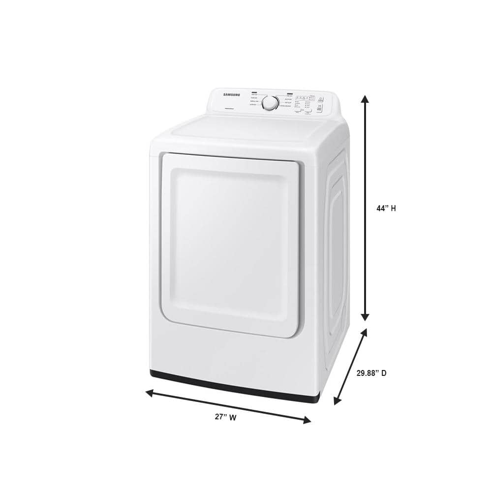 7.2 cu. ft. White Electric Dryer with Sensor Dry and Moisture Sensing