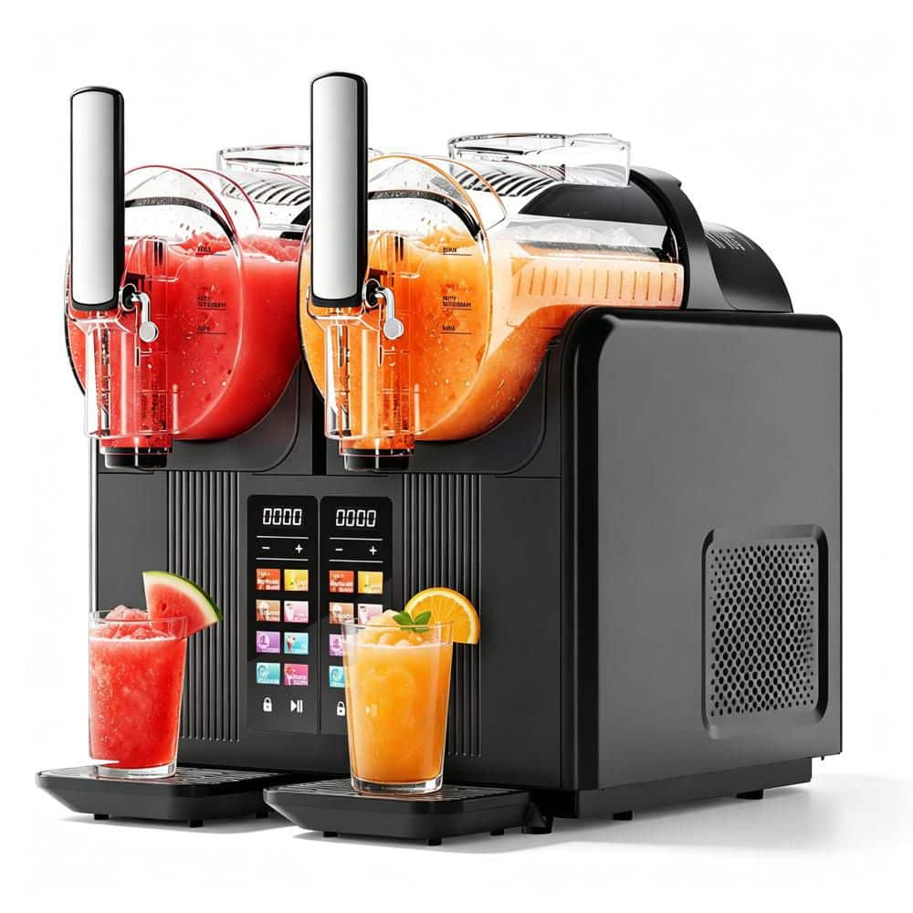 54oz x 2 Dual Tank Slushy & Ice Cream Machine, 8 Modes Independent Control , Self Clean,LED Snow Cone Machine Black price history on PriceWatchPro