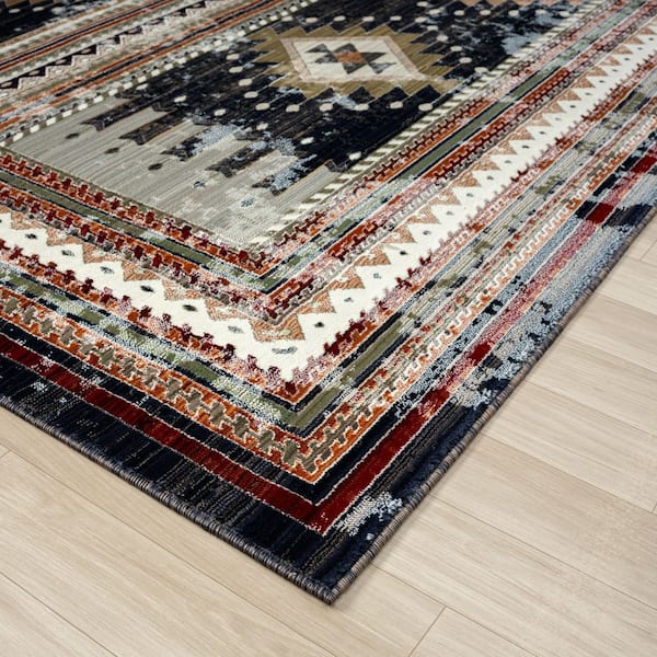 Sportsglyphs Blue 7 ft. x 9 ft. Area Rug