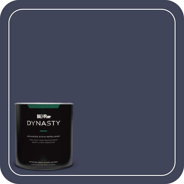 BEHR DYNASTY 1 qt. #MQ5-09 Manhattan Blue One-Coat Hide Semi-Gloss Enamel Interior Stain-Blocking Paint and Primer