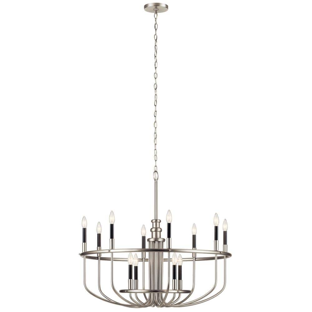 Capitol Hill Brushed Nickel 12-Light Candle Style Chandelier