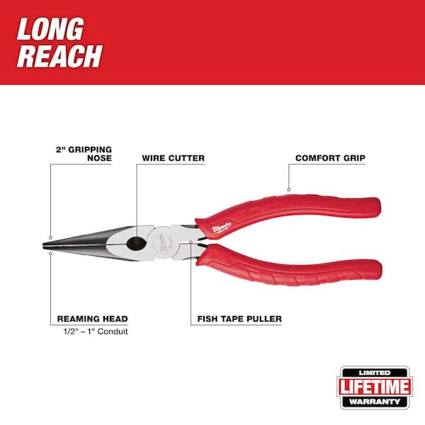 2-Piece 9 in. High Leverage Lineman's Pliers with Crimper & Long Nose  Pliers Set