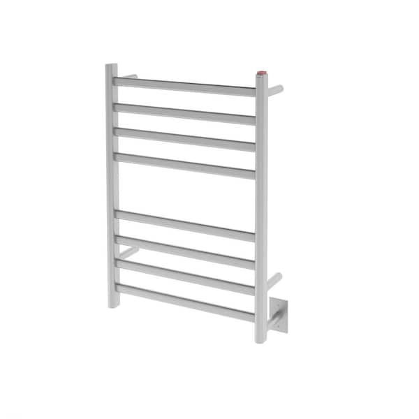 Ancona Prima Dual Extended 8-Bar Hardwired and Plug-in Electric Towel Warmer in Brushed Stainless Steel