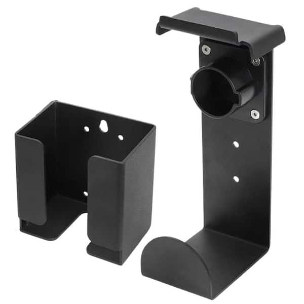 Electric Vehicle Charging Box Holder Wall Mount Kit with Nozzle Holster Dock and J Hook Cable Organizer