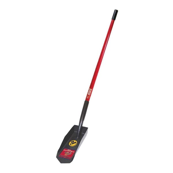 Bully Tools 14-Gauge 4 in. Box Style Trench Shovel with Fiberglass Long Handle