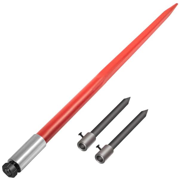 49 in. Hay Bale Spear 3000 lbs. Capacity Square Bale Spike with Nut and Sleeve Heavy Duty Steel Garden Fork