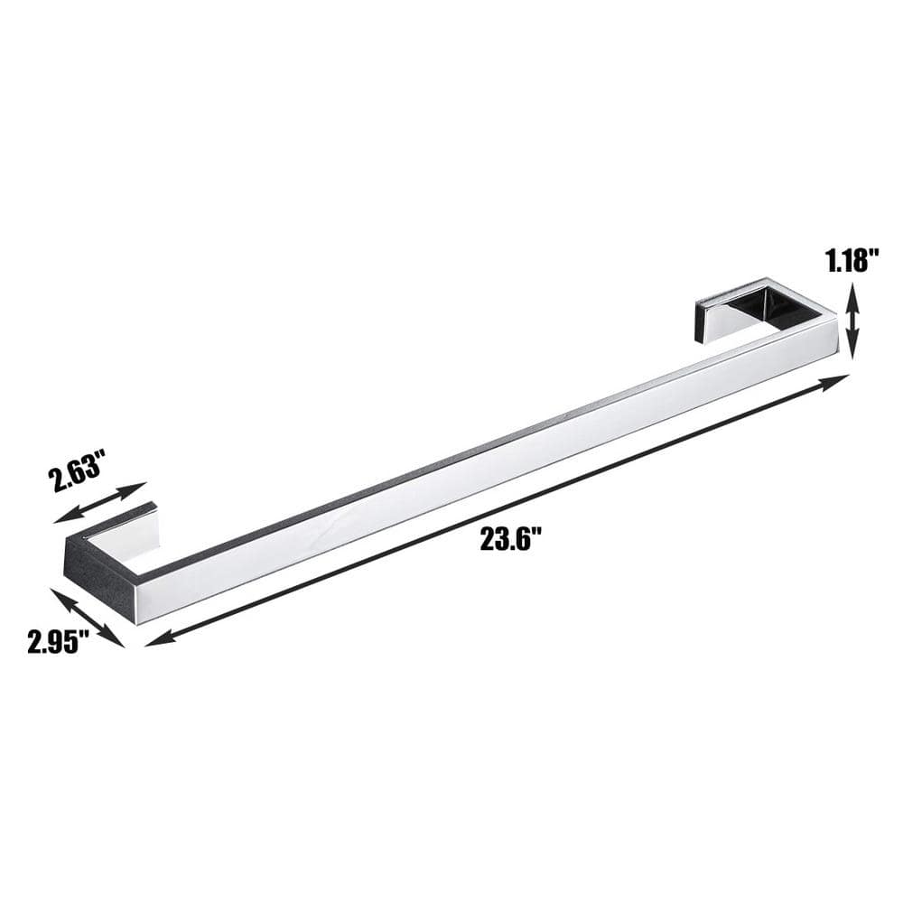 Polished Chrome Stainless Steel Wall Mounted Towel Bar