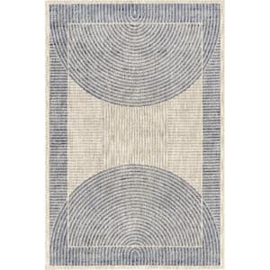 Allyson Modern Geometric Blue 5 ft. x 8 ft. Modern Area Rug