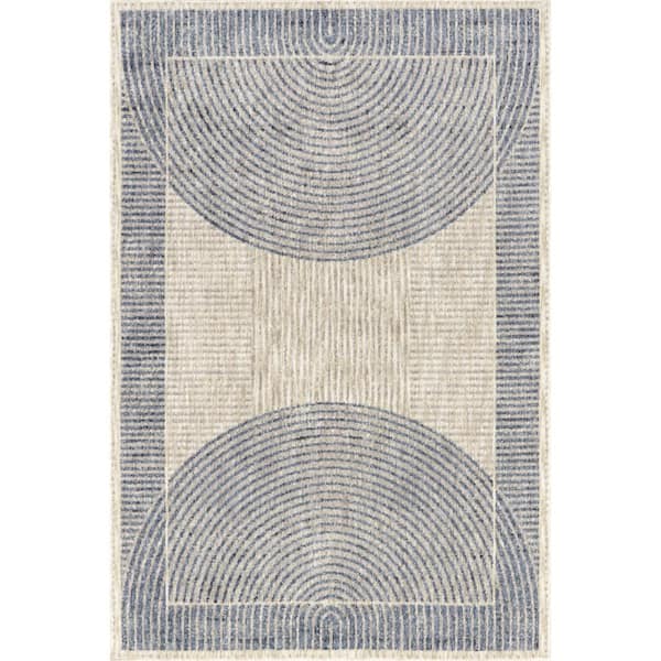 nuLOOM Allyson Modern Geometric Blue 8 ft. x 10 ft. Modern Area Rug