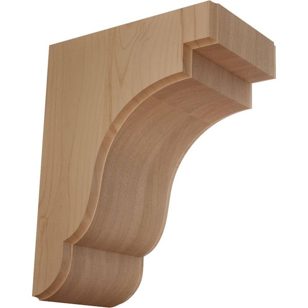 Ekena Millwork 8-1/2 in. x 5-1/4 in. x 11 in. Unfinished Alder Bedford Corbel