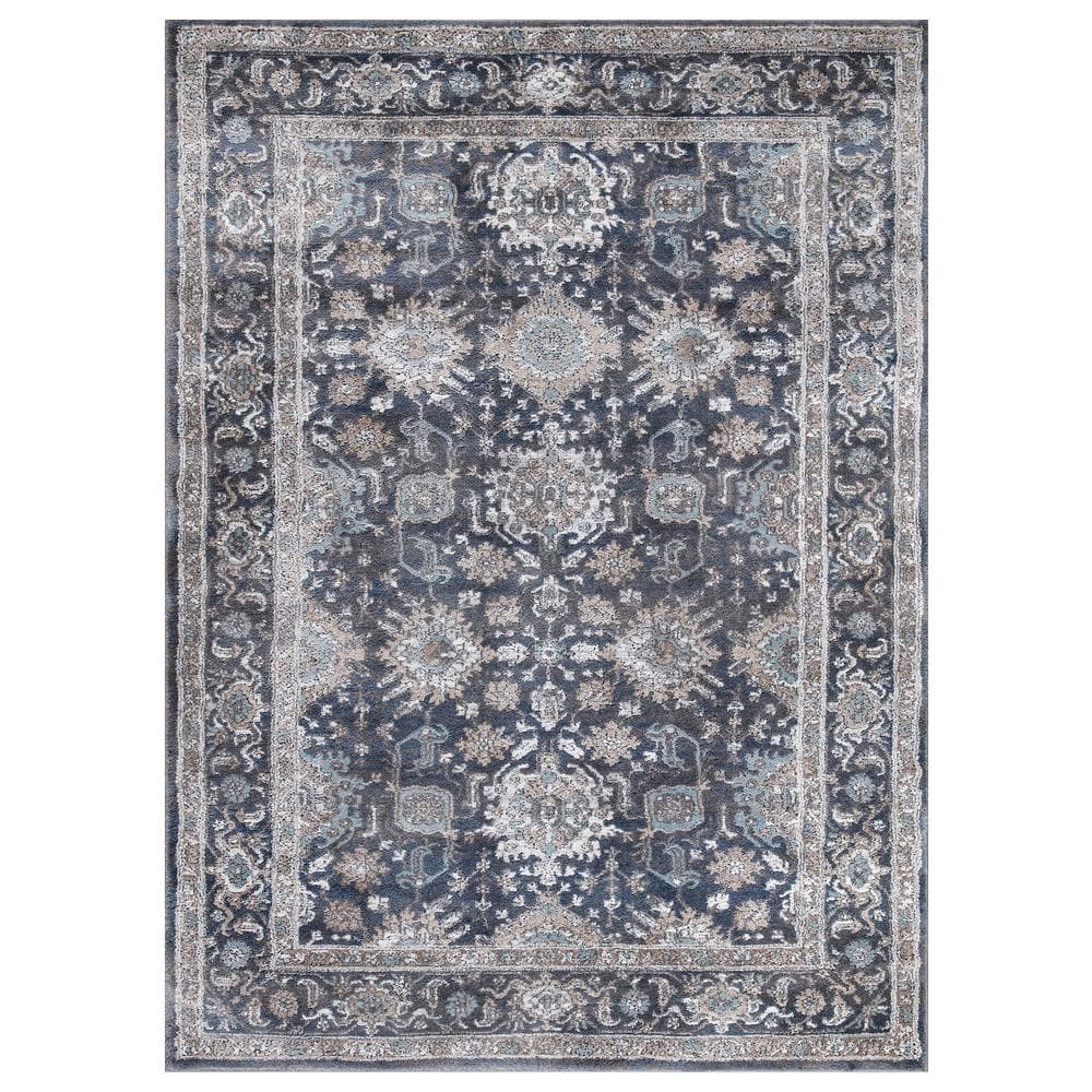 Dahliya Blue 8 ft. x 10 ft. Area Rug