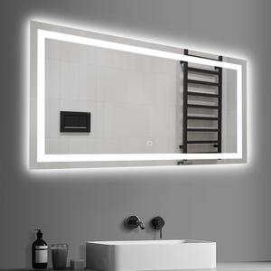 60 in. 1 Light Transparent LED Vanity Light Anti-Fog & Dimming Bathroom Mirror with light