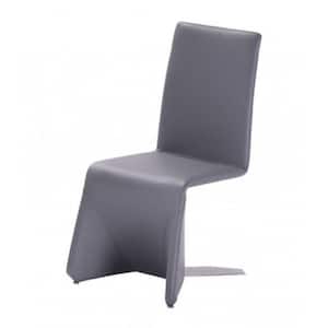 Gray Leather Upholstered with Eco Leather Dining Chair (Set of 2)