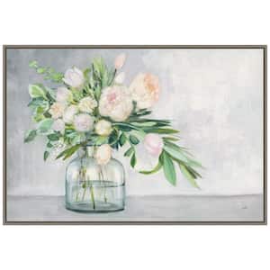 33 in. x 22.50 in. Blushing Spring Bouquet Easter Holiday Framed Canvas Wall Art