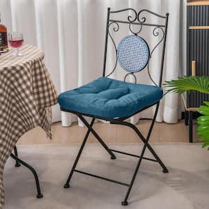 4-Pieces Navy Blue Patio Dining Chair Cushions U-Shaped Chair Pads Non-Slip Bottom