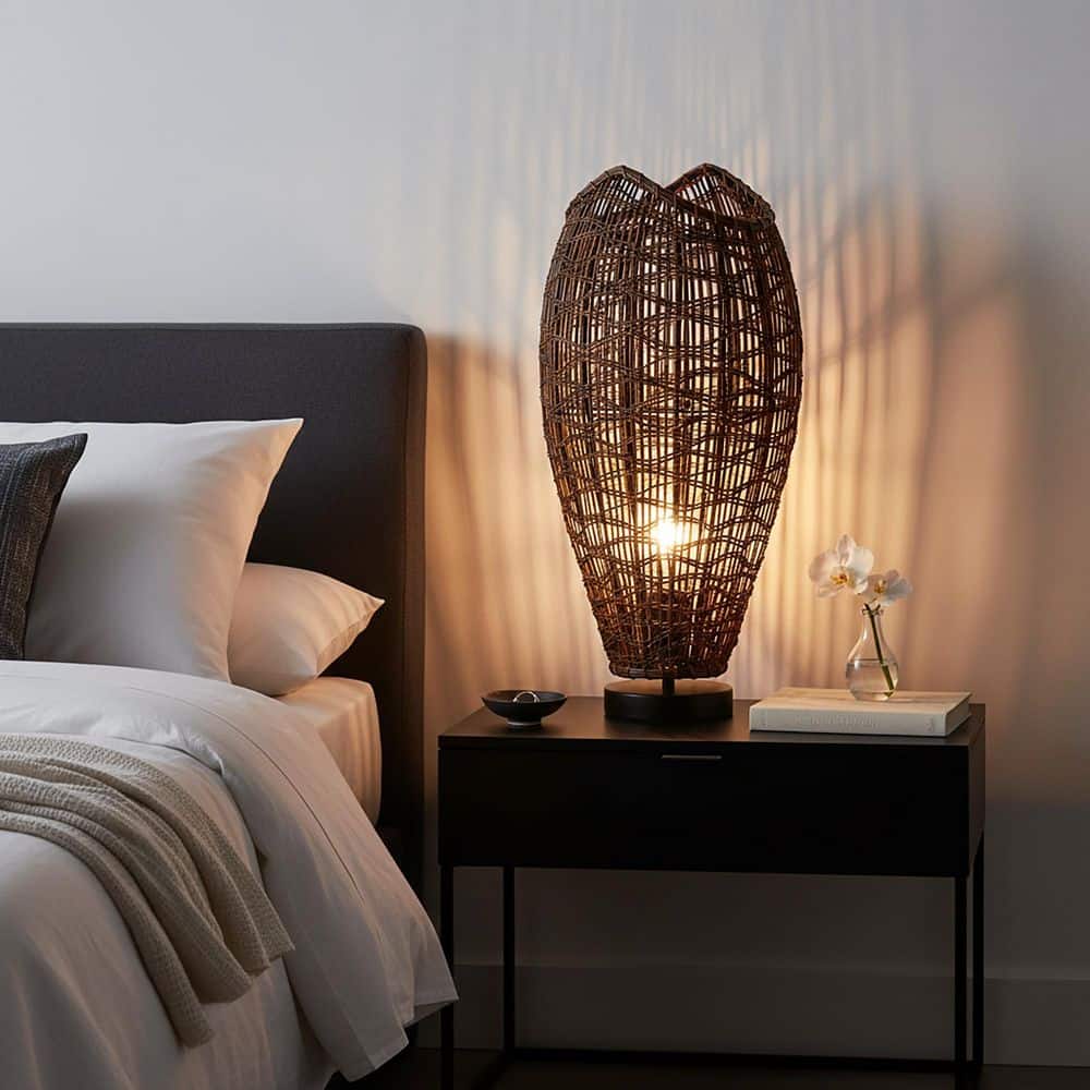 ELE Light & Decor Kyoto 18 in. Matte Black Coastal Boho Japandi