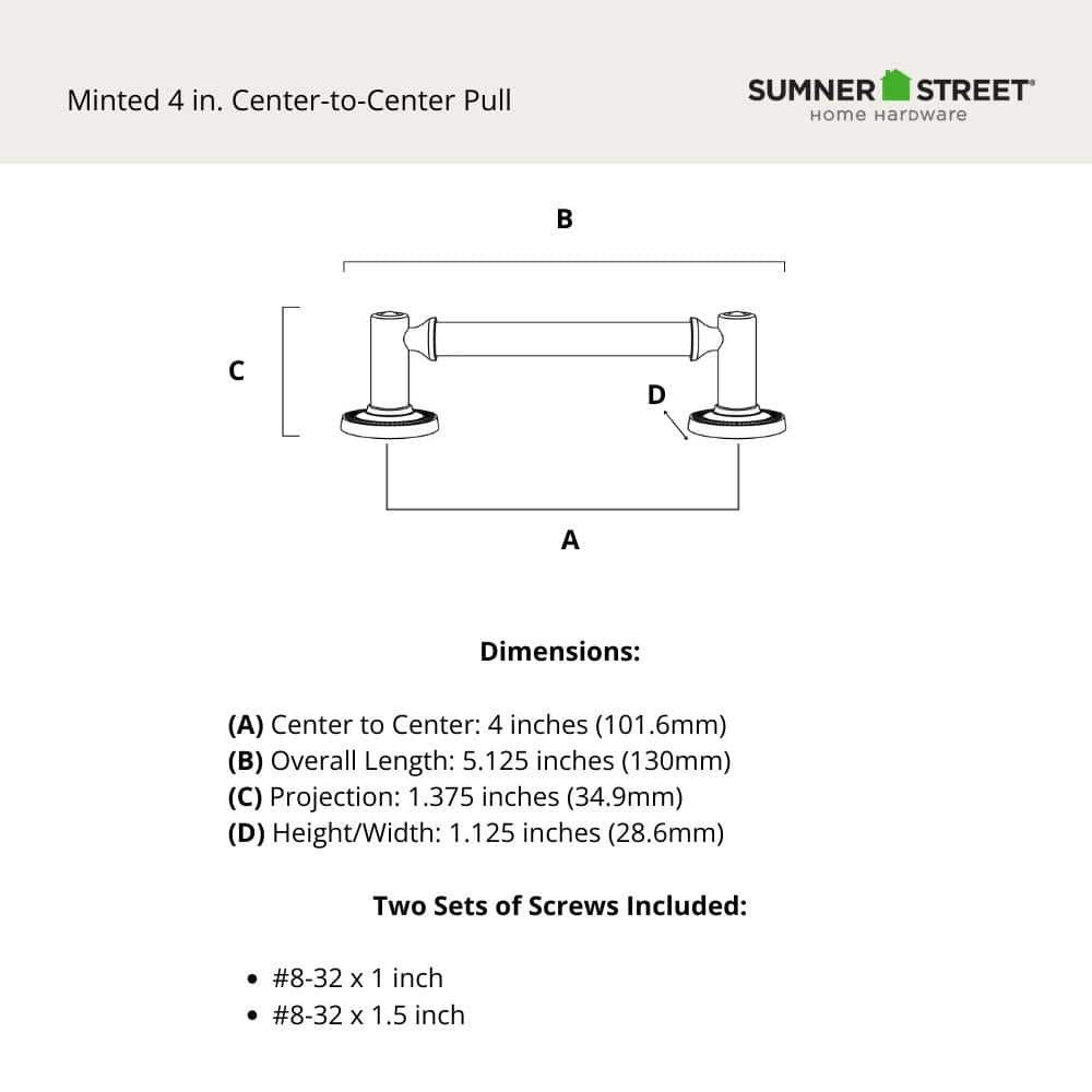Minted 4" Center to Center Bar Pull