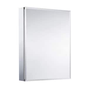 20 in. W x 26 in. H Rectangular Silver Aluminum Recessed/Surface Mount Medicine Cabinet with Mirror (Double Side)