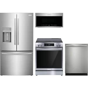 Gallery 27.8 cu. ft. Standard Depth Refrigerator with 5 Burner Slide-In Electric Range and Dishwasher with CleanBoost