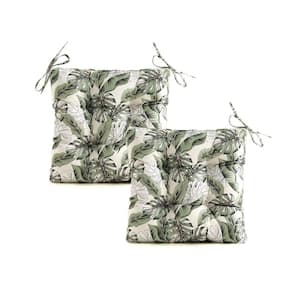 Outdoor Cushions Round Back Seat Cushions Set of 2 Wicker Tufted Pillows for Outdoor Furniture Floral Palm Leaves