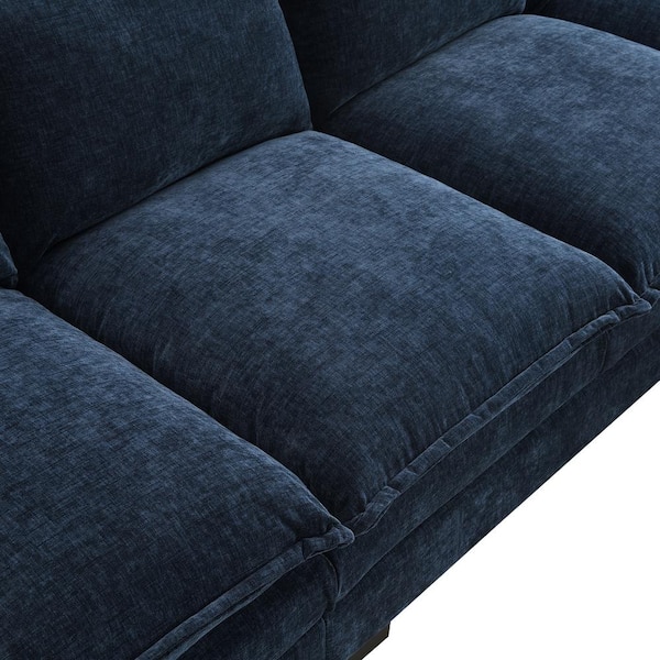 LUCKY ONE 118 in. x 55 in. Pillow Top Arm Chenille L-Shaped