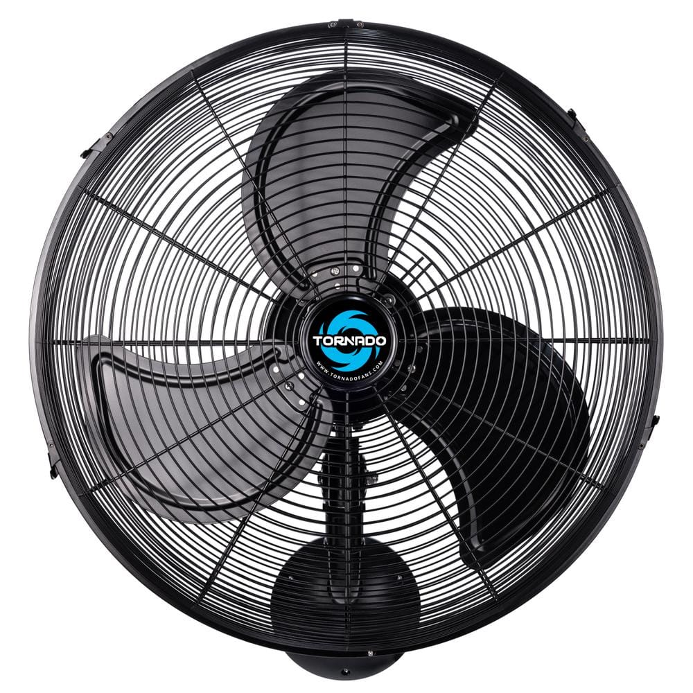 Tornado 20" Outdoor Rated Water Resistant High Velocity Metal Oscillating Wall Fan, Black