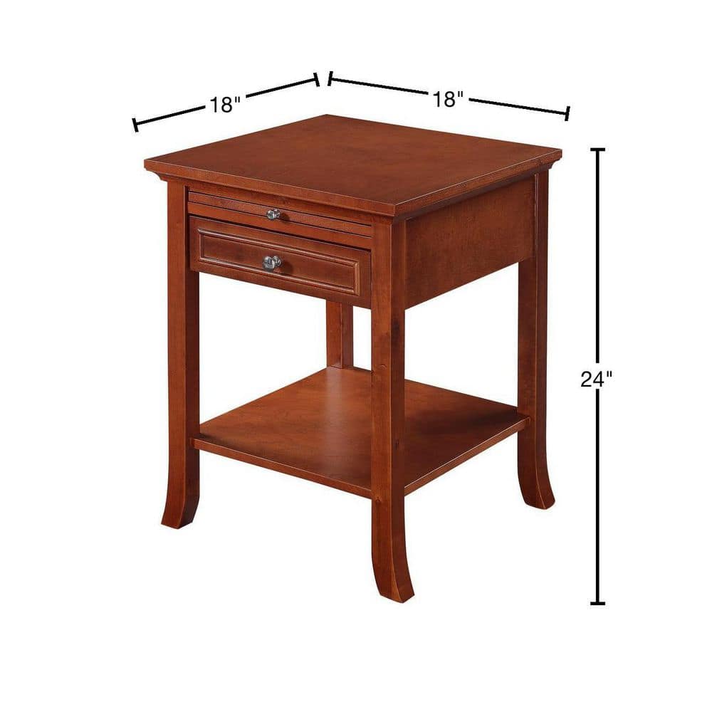 Heritage Logan Mahogany Wood End Table with Drawer and Slide