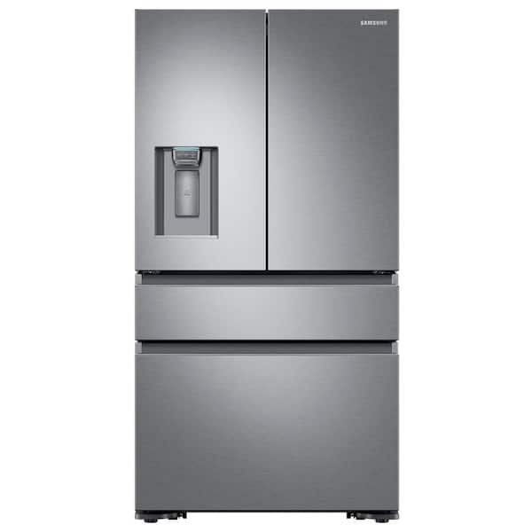 Samsung 22.6 cu. ft. 4-Door French Door Refrigerator with Recessed Handle in Stainless Steel, Counter Depth