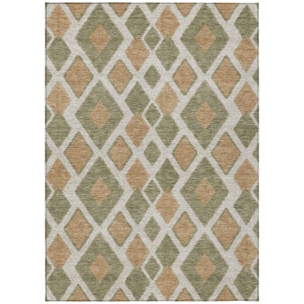 Chantille Machine Washable Indoor/Outdoor Abstract ACN3021 Olive 9 ft. x 12 ft. Area Rug