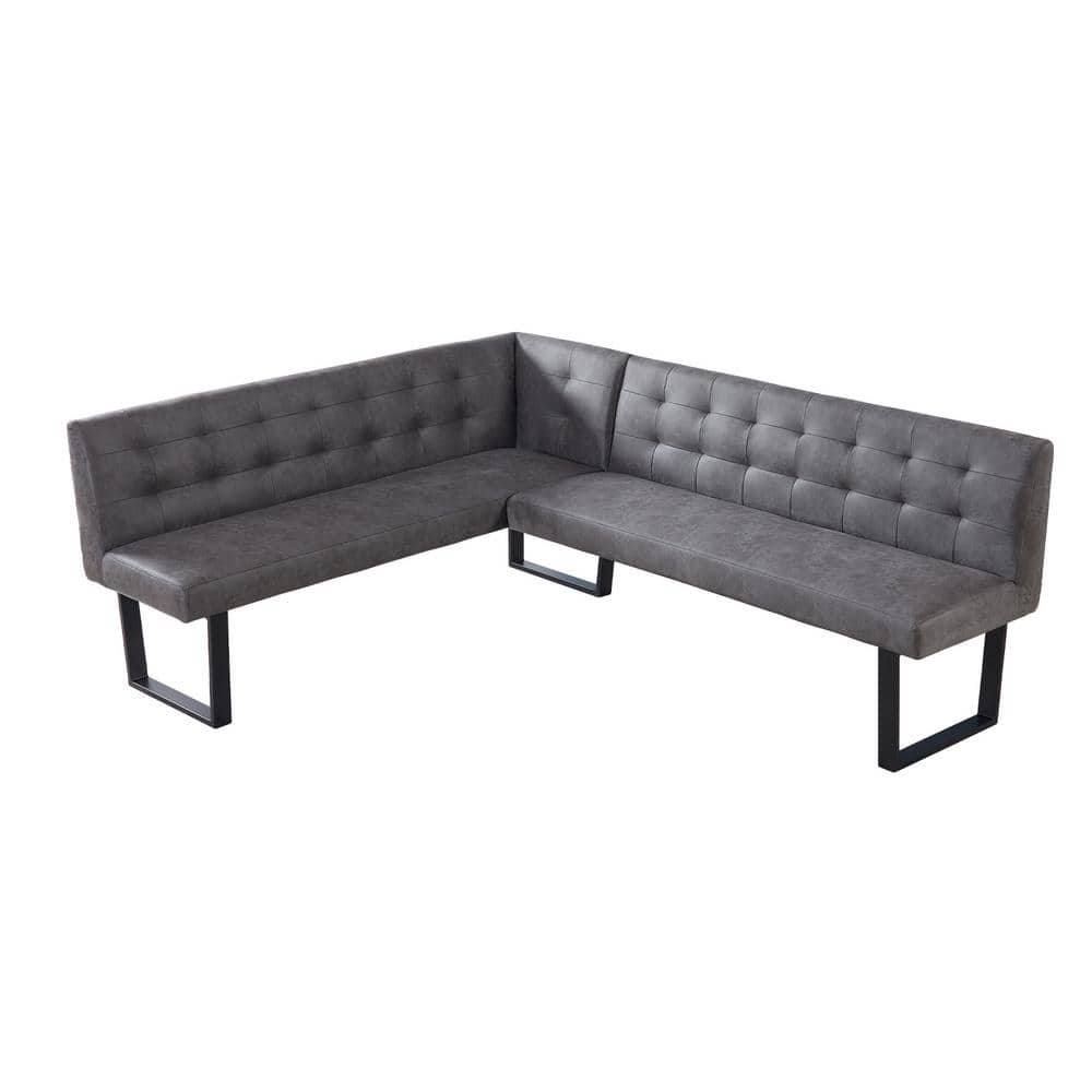 GOJANE R-Seat Dining Corner Bench with Back with Metal Legs 70.8 in. (1 ...