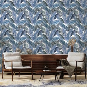 Indigo Breeze Bahama Palm Vinyl Peel and Stick Wallpaper Roll (Covers 28 sq. ft.)