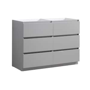 Lazzaro 48 in. Modern Double Bath Vanity Cabinet Only in Gray