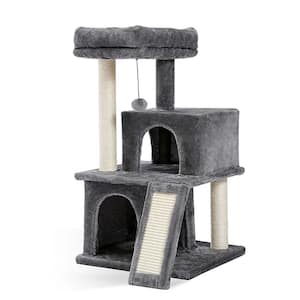 Gray Soft Scratching Posts and Trees with Double Condos