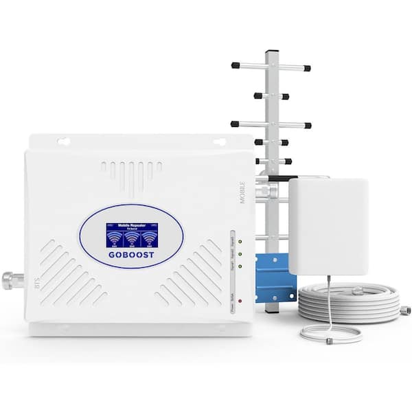 Lukyamzn Cell Phone Signal Booster, Tri Band for Verizon AT&T, T-Mobile, Up to 5000 sq.ft., FCC Approved