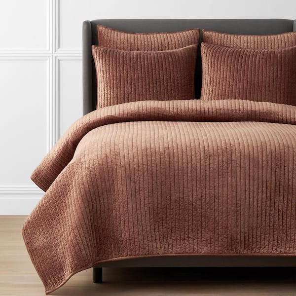 The Company Store Legends Luxury Harmony Velvet Bronze Full/Queen Cotton Blend Quilt