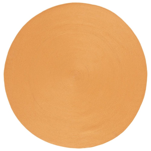 SAFAVIEH Braided Mustard 6 ft. x 6 ft. Abstract Round Area Rug