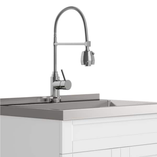 Simpli Home Hennessy All-in-One 28 in. Utility Laundry Sink with