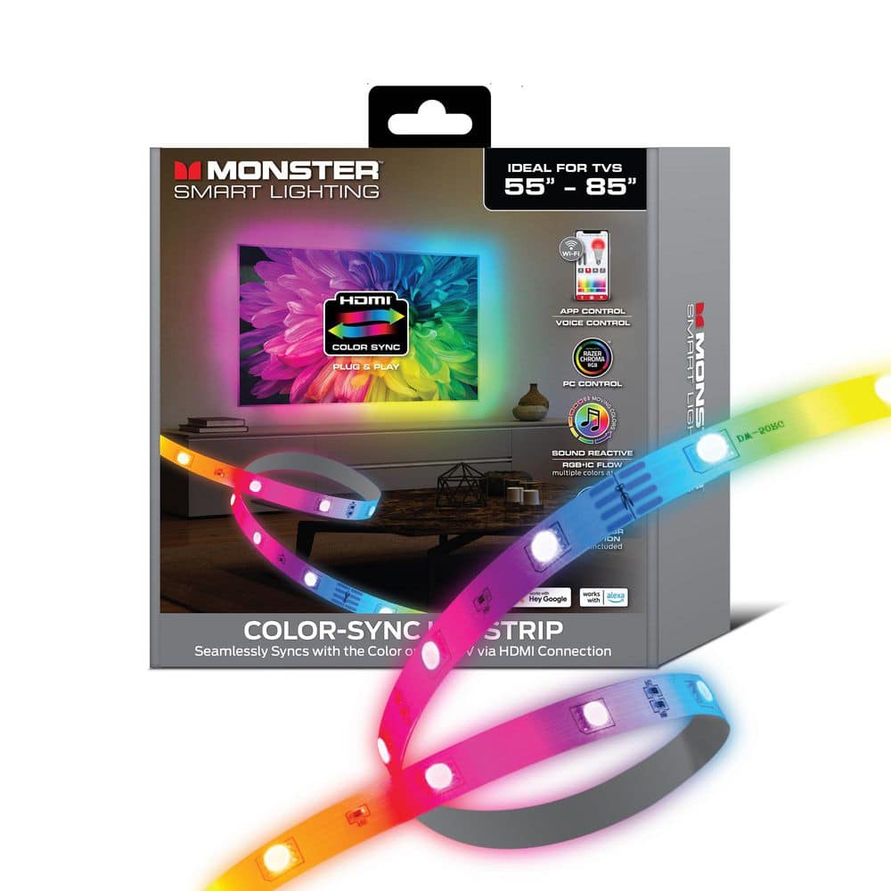 Monster Electronics Monster Smart Color Sync Sound Reactive Multi-Color LED Strips LED ...